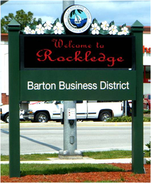 Barton Boulevard Business District Sign