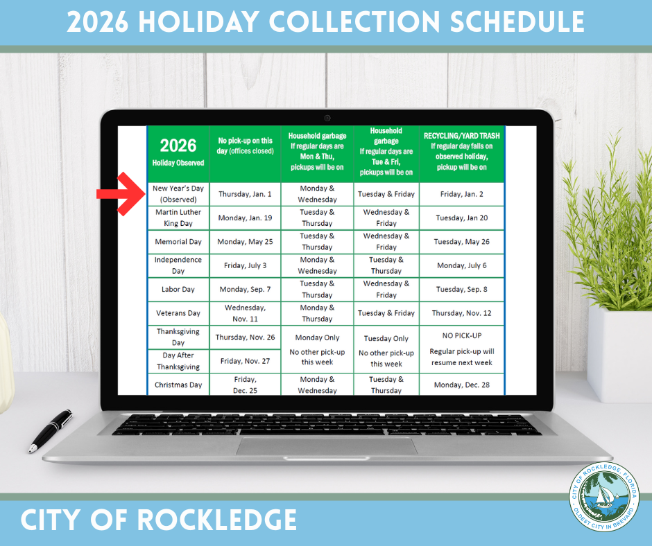 2026 Holiday Collection Schedule Graphic